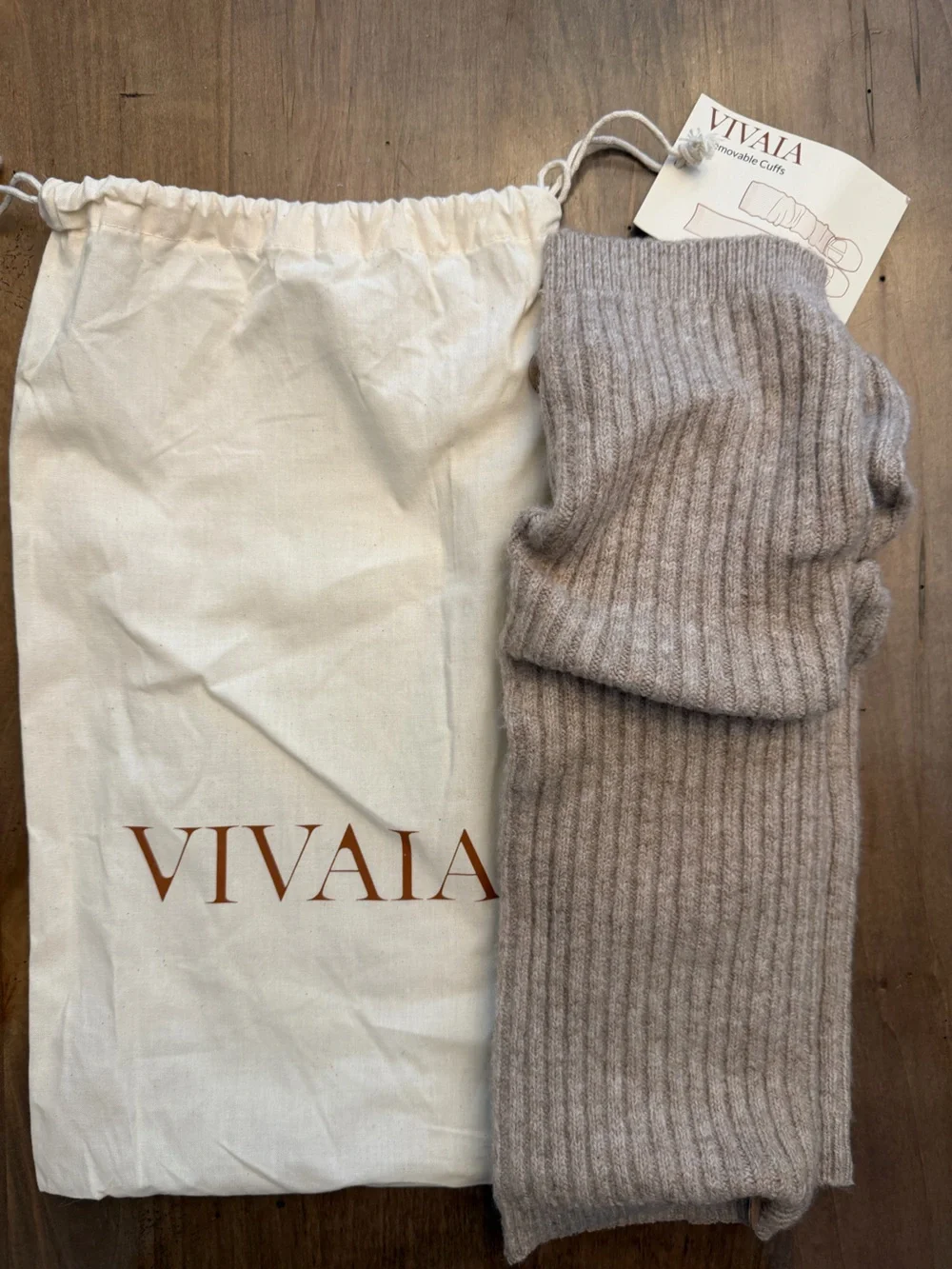 Ribbed Knit Leg Warmers in Oatmilk - VIVAIA- NWT